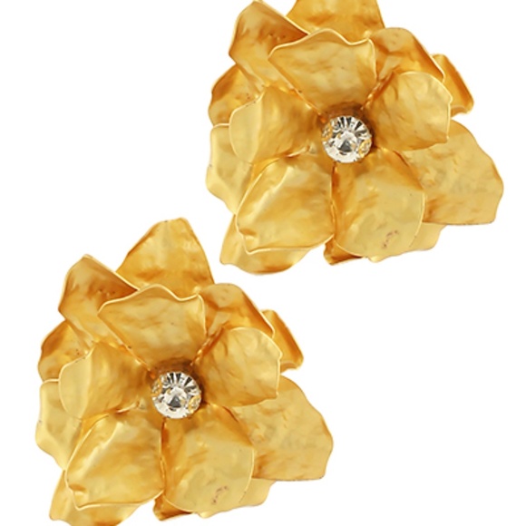 Textured Big Flower Earrings